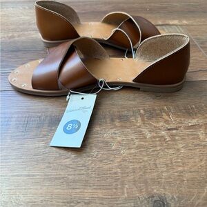 Universal Thread Brown Crisscross D'Orsay Sandals